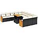 Set Divani Da Giardino 11 Pz Con Cuscini In Polyrattan Nero - Foto miniatura 1