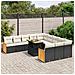 Set Divani Da Giardino 11 Pz Con Cuscini In Polyrattan Nero - Foto miniatura 3