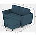 Divano Yasel 2 Posti Medio (due Sedute Da 70cm) + Pouf Misure Esterne L. 172 P. 145 Colore Avio - Foto miniatura 3
