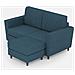 Divano Yasel 2 Posti Medio (due Sedute Da 70cm) + Pouf Misure Esterne L. 172 P. 145 Colore Avio - Foto miniatura 1