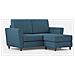 Divano Yasel 2 Posti Medio (due Sedute Da 70cm) + Pouf Misure Esterne L. 172 P. 145 Colore Avio - Foto miniatura 4