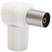 Spina Tv Coassiale 9,52 Mm Angolata Femmina Senza Interferenze, Bianco - Foto miniatura 1