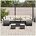Set da Giardino da 10 Pezzi con Cuscini Rattan Polyrattan Nero Acacia,  Set di Pranzo da Giardino con 3 Pezzi Cuscini Rattan Polyrattan Nero Acacia - Foto miniatura 3