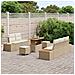 Set Divano da Giardino in 8 Pezzi con Cuscini Beige in Rattan Sintetico Acacia,  Set da Pranzo da Giardino in 3 Pezzi con Cuscini Beige in Rattan Sintetico Acacia - Foto miniatura 2