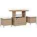 Set Divano da Giardino in 8 Pezzi con Cuscini Beige in Rattan Sintetico Acacia,  Set da Pranzo da Giardino in 3 Pezzi con Cuscini Beige in Rattan Sintetico Acacia - Foto miniatura 3