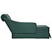 Sdraio con Capezzale e Bracciolo Destro Verde Scuro in Velluto - Foto miniatura 5