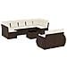 Set Divani da Giardino 10pz con Cuscini in Polyrattan Marrone - Foto miniatura 1
