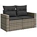 Set Divani da Giardino 11 pz con Cuscini in Polyrattan Grigio - Foto miniatura 3