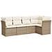 Set Divano da Giardino 5 pz con Cuscini Beige in Polyrattan - Foto miniatura 1