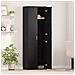 Armadio Alto Rovere Nero 60x35x180 cm Legno Ingegnerizzato - Foto miniatura 4