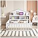 Letto Per Bambini 140x200cm, Con Contenitore, Ripiani, Guida Per Immagini, Guida Di Sicurezza E Porta, Struttura In Legno Massiccio, Con Rete A Doghe, Bianco - Foto miniatura 4