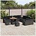 Set Divano da Giardino con cuscino 13 pcs Nero 80 x 80 x 71 cm - Foto miniatura 3