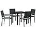 Set da Pranzo per Giardino 5 pcs Nero Poly Rattan - Foto miniatura 1