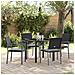 Set da Pranzo per Giardino 5 pcs Nero Poly Rattan - Foto miniatura 2