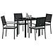 Set da Pranzo per Giardino 5 pcs Nero Poly Rattan - Foto miniatura 3