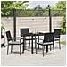 Set da Pranzo per Giardino 5 pcs Nero Poly Rattan - Foto miniatura 4