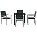 Set da Pranzo per Giardino 5 pcs Nero Poly Rattan - Foto miniatura 7