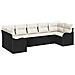 Set Divano da Giardino 7 pcs Nero e bianco Poly Rattan - Foto miniatura 1