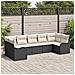 Set Divano da Giardino 7 pcs Nero e bianco Poly Rattan - Foto miniatura 2