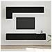 Set mobile TV Montaggio a parete 5 pcs Rovere Nero - Foto miniatura 2