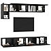 Set mobile TV Montaggio a parete 5 pcs Rovere Nero - Foto miniatura 3