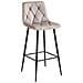 Sgabello da bar KODA - Velluto beige scuro con gambe nere x 2 - Foto miniatura 2