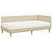 Struttura Letto Angolare con Materasso 2 pcs Crema Tessuto - Foto miniatura 4
