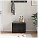 Panca per ingresso con cuscino Rovere Nero 60 x 38 x 46 cm - Foto miniatura 4
