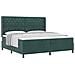 Letto a molle con materasso Verde Scuro 200 x 200 cm Velluto - Foto miniatura 1
