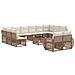 Set Divano da Giardino 13 pcs Beige e Bianco Crema polyrattan - Foto miniatura 1