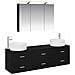Set di mobili per il bagno 4 pcs Rovere Nero - Foto miniatura 1