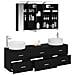 Set di mobili per il bagno 4 pcs Rovere Nero - Foto miniatura 3