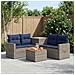 Set di divani 6 pz Grigio e Blu Navy Rattan sintetico e Acciaio - Foto miniatura 7
