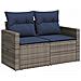 Set di divani 6 pz Grigio e Blu Navy Rattan sintetico e Acciaio - Foto miniatura 8