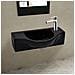 Lavandino Bagno In Ceramica Nera Con Piletta Di Scarico - Foto miniatura 1