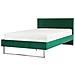 Letto Imbottito Velluto Verde Rete A Doghe 140 X 200 Cm Bellou - Foto miniatura 1