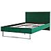 Letto Imbottito Velluto Verde Rete A Doghe 140 X 200 Cm Bellou - Foto miniatura 7