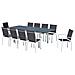 Tavolo Da Giardino Allungabile Alluminio + 10 Sedie Textilene Bianco Arezzo - Foto miniatura 1