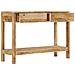 Tavolo Consolle Con 2 Cassetti 110x35x75cm Legno Massello Mango - Foto miniatura 3