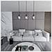 Lampada A Sospensione Istar - Nero, Grigio - Acciaio Verniciato A Polvere, Vetro - 70x100x14 Cm - Foto miniatura 4