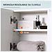 Armadietto Specchiera Bagno, Mobiletto Bagno Pensile Con Fissaggio A Muro, 54x15x55cm, Bianco - Foto miniatura 3
