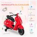 Moto Elettrica per Bambini con Licenza Ufficiale Vespa, 2 Rotelle, Luci e Suoni, 108x49x75 cm, Rossa - Foto miniatura 4