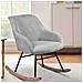 Poltrona Sedia Dondolo Relax Tessuto e Metallo Imbottita Design Moderno Grigio - Foto miniatura 2
