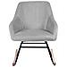 Poltrona Sedia Dondolo Relax Tessuto e Metallo Imbottita Design Moderno Grigio - Foto miniatura 4