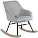 Poltrona Sedia Dondolo Relax Tessuto e Metallo Imbottita Design Moderno Grigio - Foto miniatura 1
