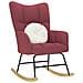 Sedia A Dondolo Rosso Vino In Tessuto - Foto miniatura 1