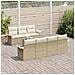 Set di divani da giardino 8 pezzi con cuscini beige in polirattan e acacia - Foto miniatura 3