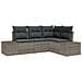 Set Divano da Giardino a 4 Pezzi con Cuscini Grigio Polyrattan - Foto miniatura 1