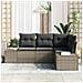 Set Divano da Giardino a 4 Pezzi con Cuscini Grigio Polyrattan - Foto miniatura 3