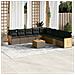 Set Divano da Giardino 10 pz con Cuscini Grigio in Polyrattan - Foto miniatura 2
